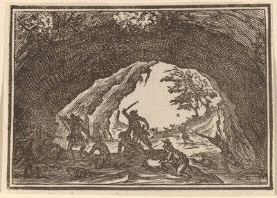 強盗を攻撃する兵士 作： Edouard Eckman after Jacques Callot