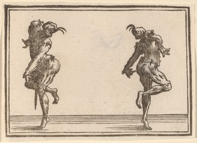 踊る 2 つのパンタロン 作： Edouard Eckman after Jacques Callot