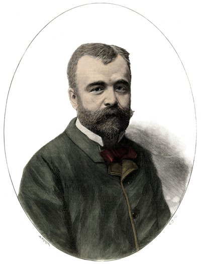 フランスの歴史家・学者であるアーネスト・ラヴィース（1842-1922）の肖像 - 1892年の「Le journal illustrious」に掲載されたナヴェリエによるエングレーヴィング。 作： Edouard Felicien Eugene Navellier