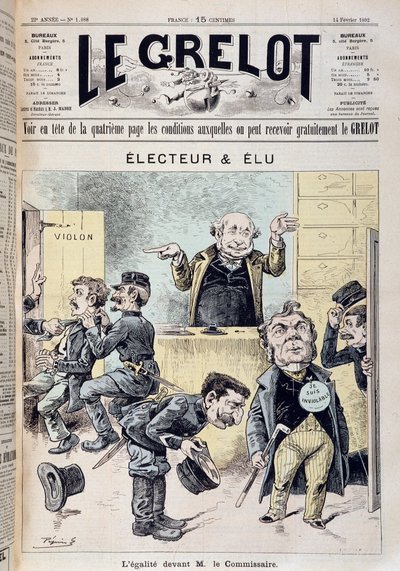 国会議員の免責に関する漫画 - 1892年2月14日付「Le Grelot」にて 作： Edouard Guillaumin Pepin
