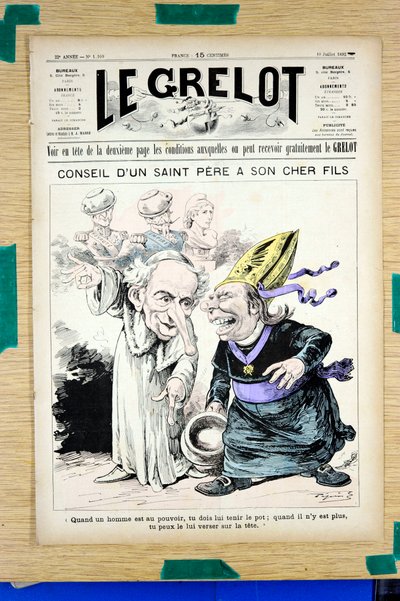 Le Grelot」1109号の表紙、Satirique en Couleurs 作： Edouard Guillaumin Pepin