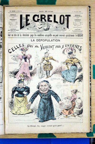 ル・グレロット」1342号の表紙、Satirique en Couleurs 作： Edouard Guillaumin Pepin