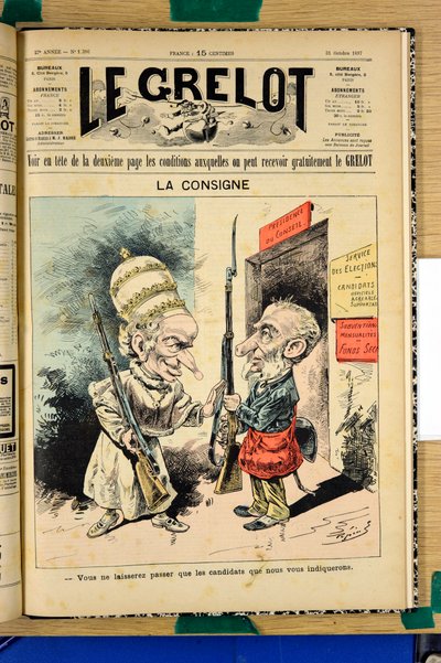 Le Grelot」1386号の表紙、Satirique en Couleurs 作： Edouard Guillaumin Pepin
