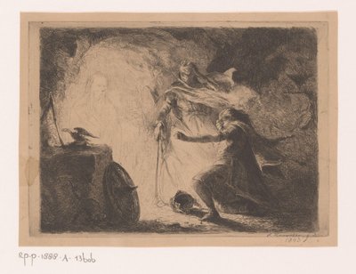 エンドアの魔女とサウル 作： Edouard Hamman (signed by artist)
