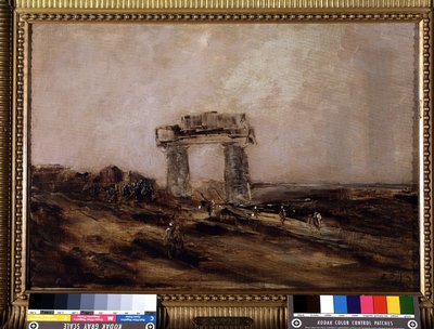 砂漠の寺院の遺跡 作： Edouard Jacques Dufeu