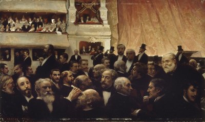 コメディ・フランセーズでの初演の幕間、1885年。 作： Edouard Joseph Dantan