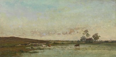 「ケンペン」のフェン（キャンバスに油彩） 作： Edouard Jules Joseph Huberti
