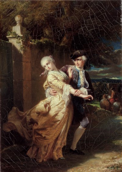 ラヴェレスによるクラリッサハーロウの誘拐、1867年 作： Edouard Louis Dubufe