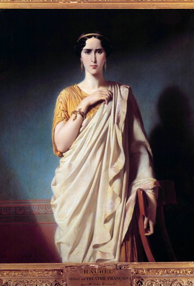 マドモアゼル・レイチェルと呼ばれたエリザベート・フェリックス（1821-1858）の肖像 女優 エドゥアール・ルイ・デュビュフ（1820-1883）の絵画 作： Edouard Louis Dubufe