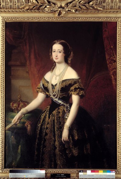 フランス人女性の肖像（油彩・キャンバス 作： Edouard Louis Dubufe