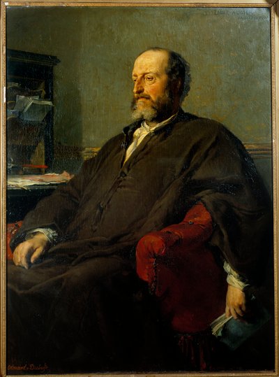 Guillaume Victor Augier (1820-1889) 劇作家の肖像 Edouard Louis Dubufe (1820-1883) の絵画 1877年 日。1,31x0,98 m 作： Edouard Louis Dubufe