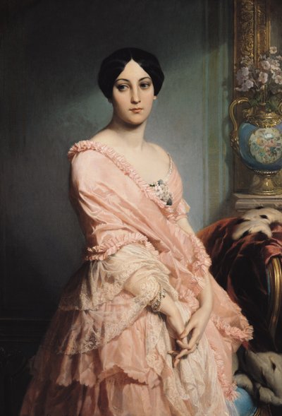 マダムFの肖像、1850年〜51年 作： Edouard Louis Dubufe