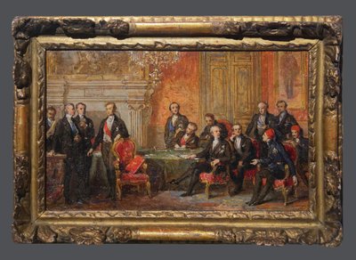 パリ会議（2月25日～3月30日）の様子 作： Edouard Louis Dubufe