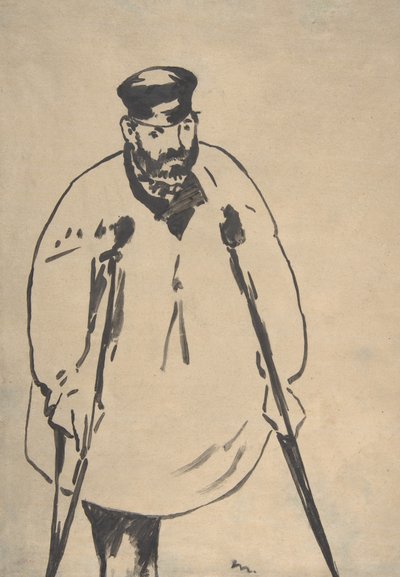 松葉杖をついた男、1878 年。 作： Édouard Manet