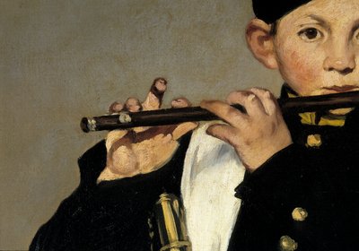 フルート奏者。詳細。エドゥアール・マネによる絵画 作： Édouard Manet