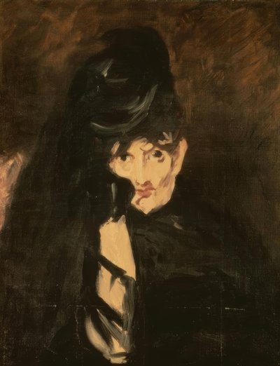 長いベールの喪服のベルト・モリゾ 作： Édouard Manet