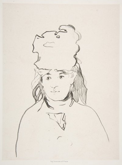 シルエットのベルトモリゾ、1872〜74年、1884年公開。 作： Édouard Manet
