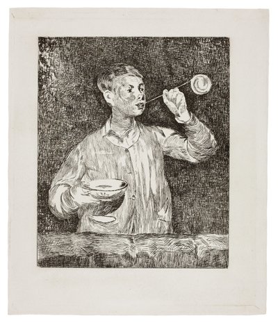 シャボン玉を吹く少年 作： Édouard Manet