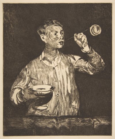 石鹸の泡を持つ少年、1867〜69年。 作： Édouard Manet