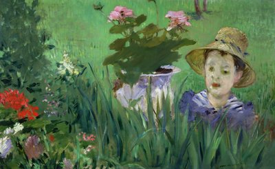 花の中の子（ジャック・ホシェド）1876 作： Édouard Manet