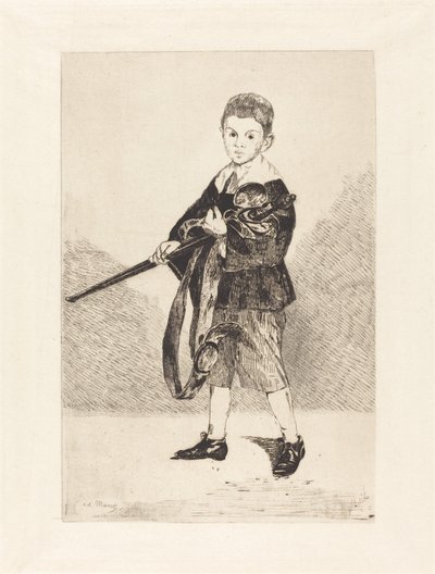 剣を持った子供、左を向いた子供 剣を持った子供、左を向いた、1862年。 作： Édouard Manet