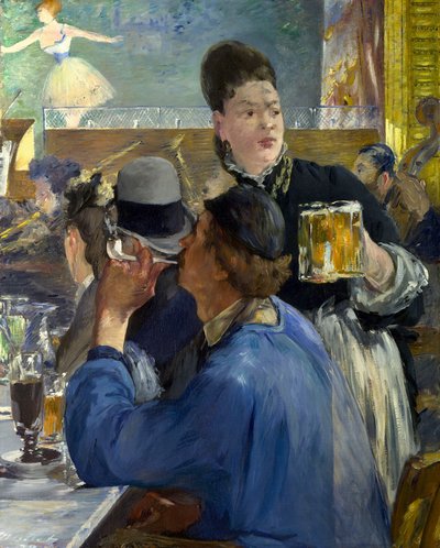 ビヤホールのウェイトレス-コンサート 作： Édouard Manet