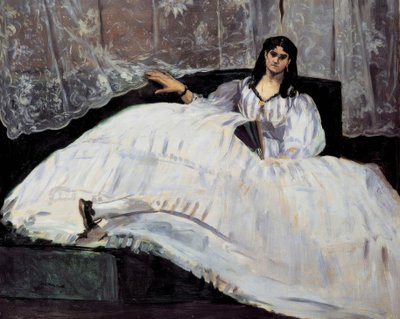 ファンを持つ女性 作： Édouard Manet