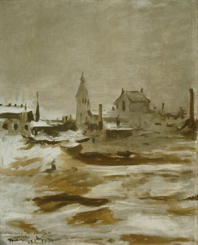 「プティ・モンルージュの雪の効果」、1870年 作： Édouard Manet