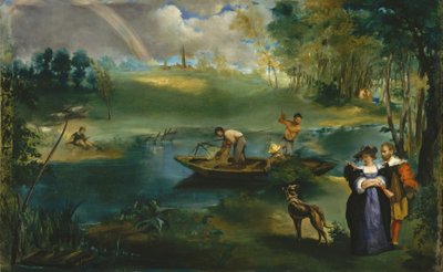 釣り、c.1862-63（帆布に油彩） 作： Édouard Manet