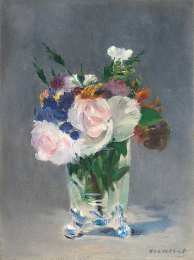 クリスタル花瓶の花 作： Édouard Manet