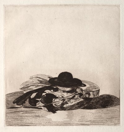 エッチング版の口絵：帽子とギター 作： Édouard Manet