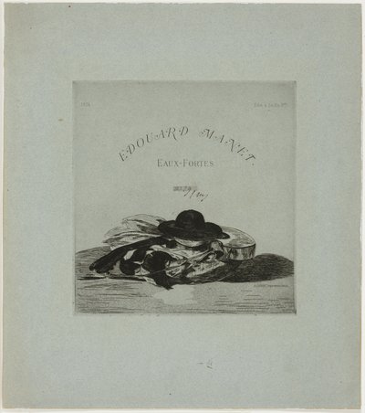 帽子とギター、14点の銅版画の扉絵 作： Édouard Manet
