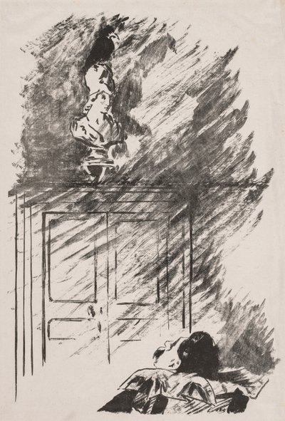 エドガー・アラン・ポー作「大鴉」の挿絵 作： Édouard Manet
