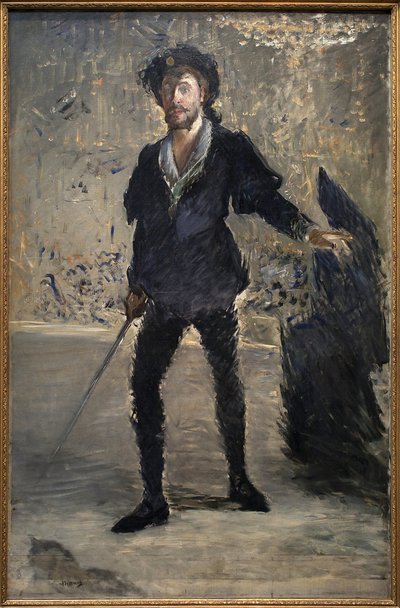 アンブロワーズ・トマ（1811-1896）のオペラ「ハムレット」に登場するジャン・バティスト・フォール（1830-1914）。エドゥアール・マネ（1832-1883）の絵画、油彩、キャンバス 作： Édouard Manet