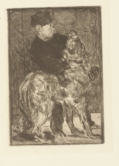 ジョンゲン・スペルト・ミート・ホンド 少年と犬 作： Édouard Manet