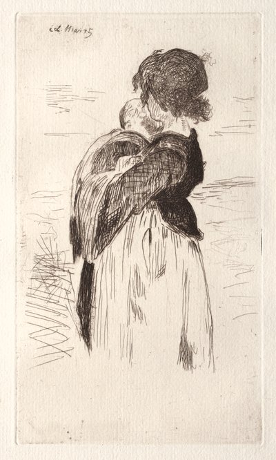 赤ん坊を抱いている少女 作： Édouard Manet