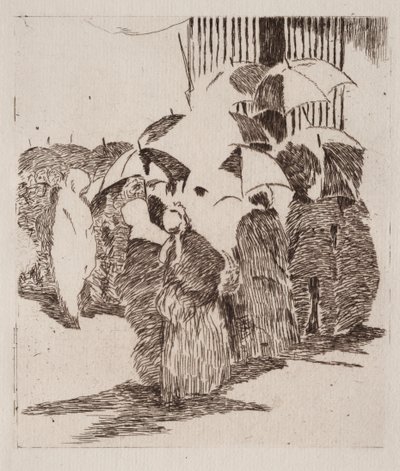 肉屋の前のキュー。 作： Édouard Manet