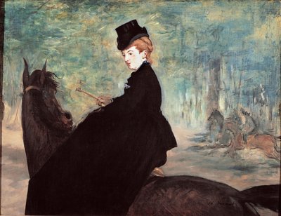 ラマゾンまたは「馬に乗ったマリー・ルフェーブルの肖像」1875年（キャンバスに油彩） 作： Édouard Manet