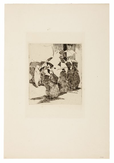 精肉店前の行列 作： Édouard Manet