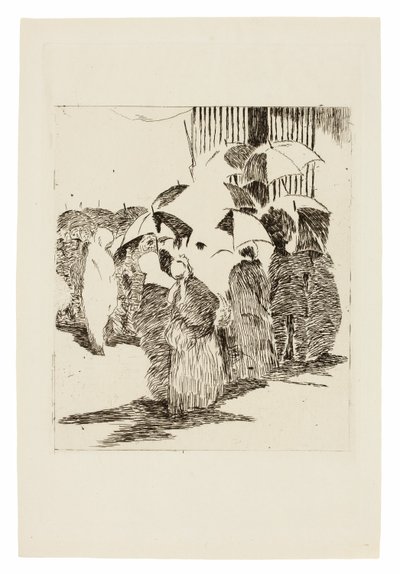 精肉店前の行列 作： Édouard Manet
