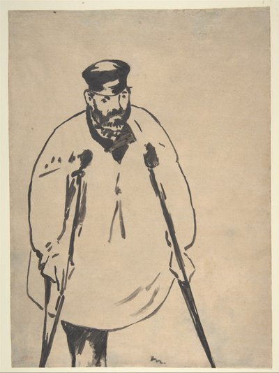 マネ - 松葉杖をつく男 1878年 作： エドゥアールマネ