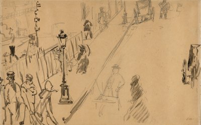 マネ - ガス灯のあるモスニエ通り、1878年 作： エドゥアールマネ