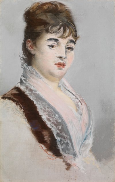 マリー・コロンビエ 1880年頃 （パステル、下塗りリネン・キャンバス） 作： Édouard Manet