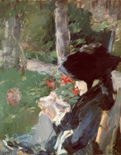 Mme Manetはベルビューガーデンにあります 作： Édouard Manet