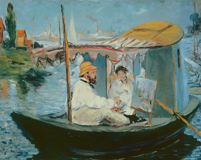 フローティングスタジオのモネ 作： Édouard Manet