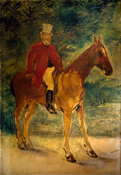 ムッシュー・アルノー馬に乗った絵画作：エドゥアール・マネ（1832-1883）1875寸法154x225 cmミラノ、ガレリアダルテモデルナ 作： Édouard Manet