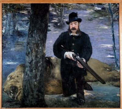 Monsieur Pertuiset ライオンの近くでポーズをとるハンター 彼の狩猟用トロフィー。エドゥアール・マネ（1832-1883）による絵画 1881年 作： Édouard Manet