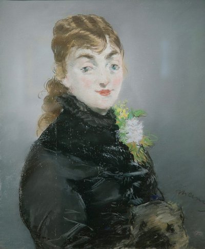 メリー・ローランとパグ、1882年。 作： Édouard Manet