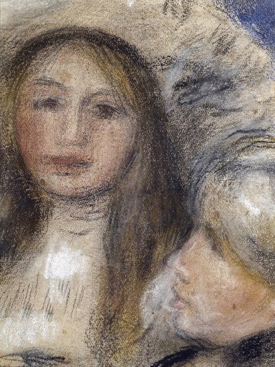 ベルト・モリゾ (1841-1895) と娘 (ジュリー・マネ) の肖像 作： Édouard Manet
