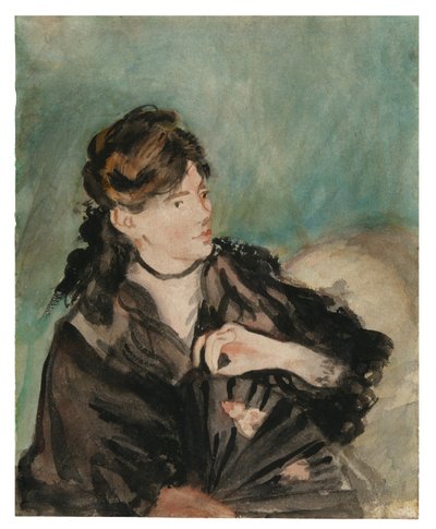 扇を持つベルト・モリゾの肖像 作： Édouard Manet